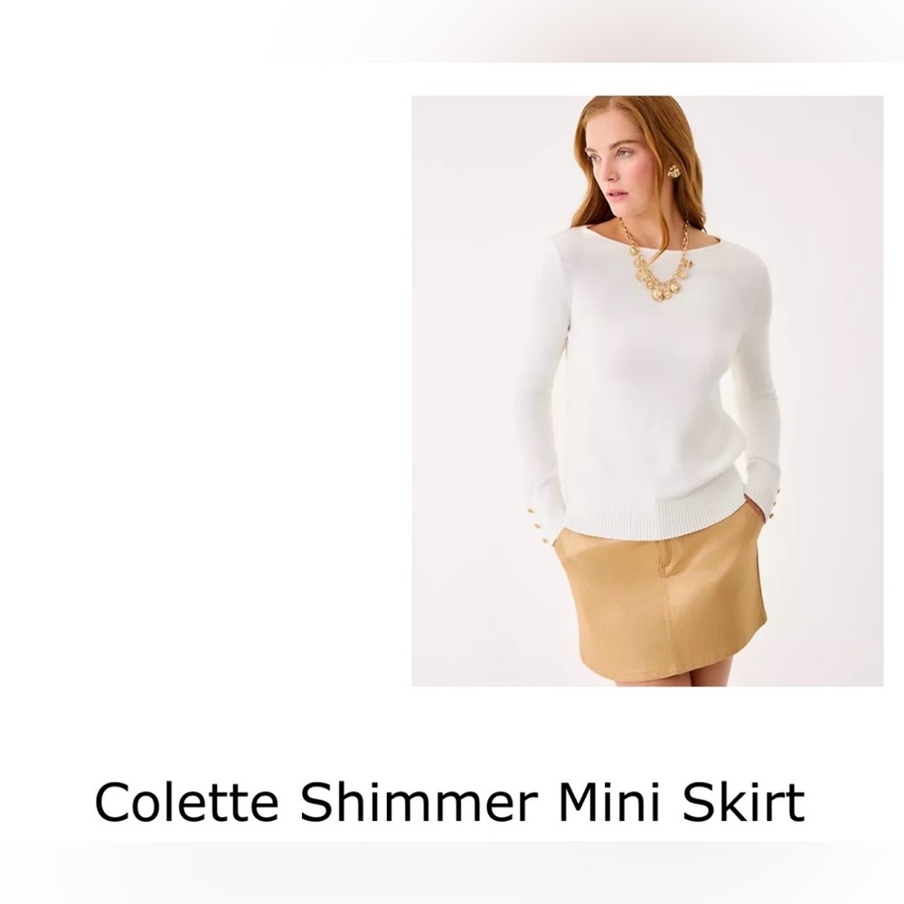 Gold metallic Colette Shimmer Mini Skirt
